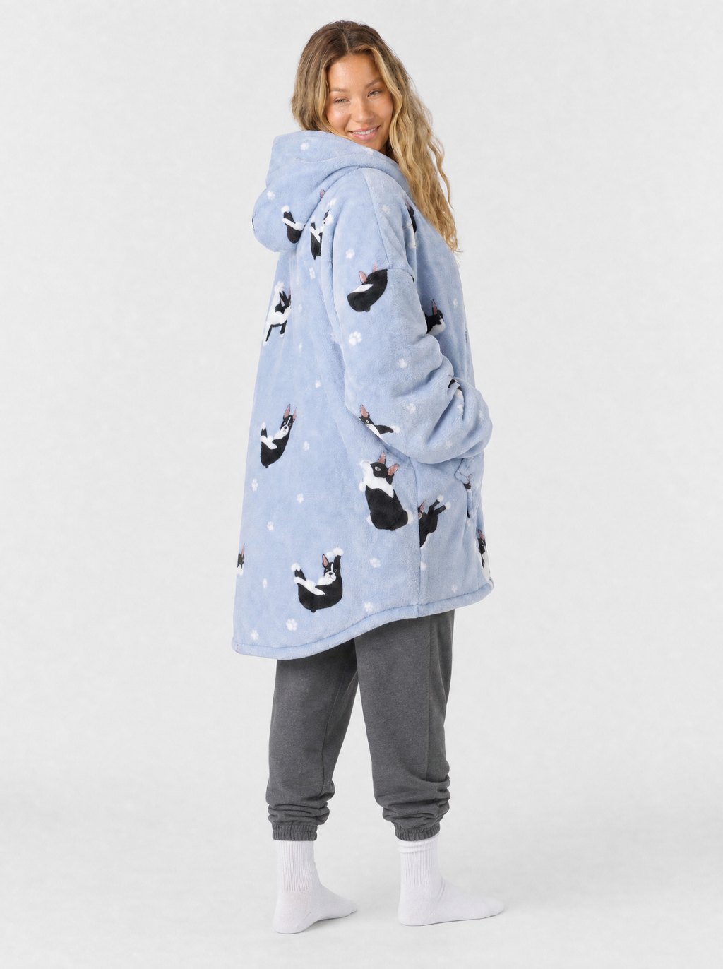Back view of the Cozella Hoodie Blanket