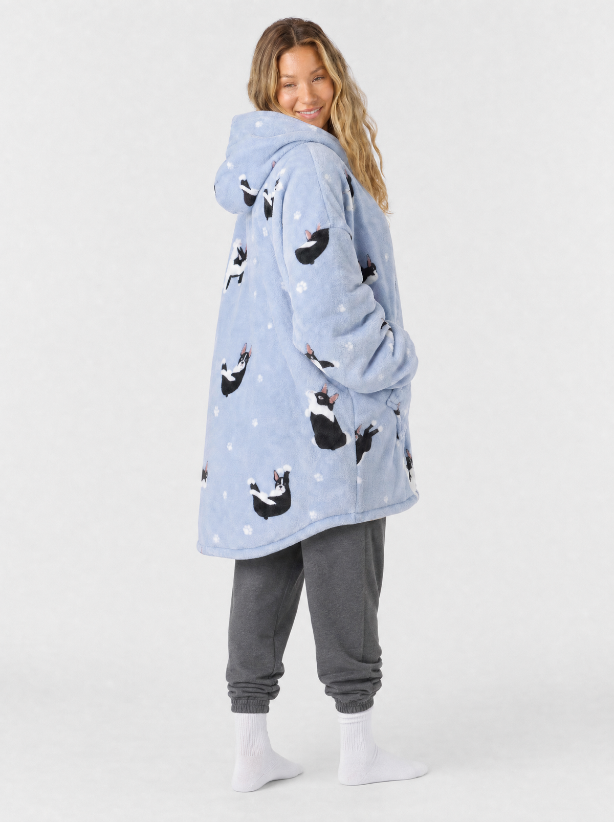 Back view of the Cozella Hoodie Blanket