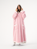 Cozella Longline Blanket Robe in Blush Pink, 150cm