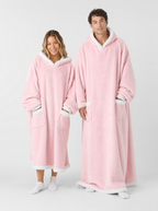 Both lengths of the Blush Pink robe shown together