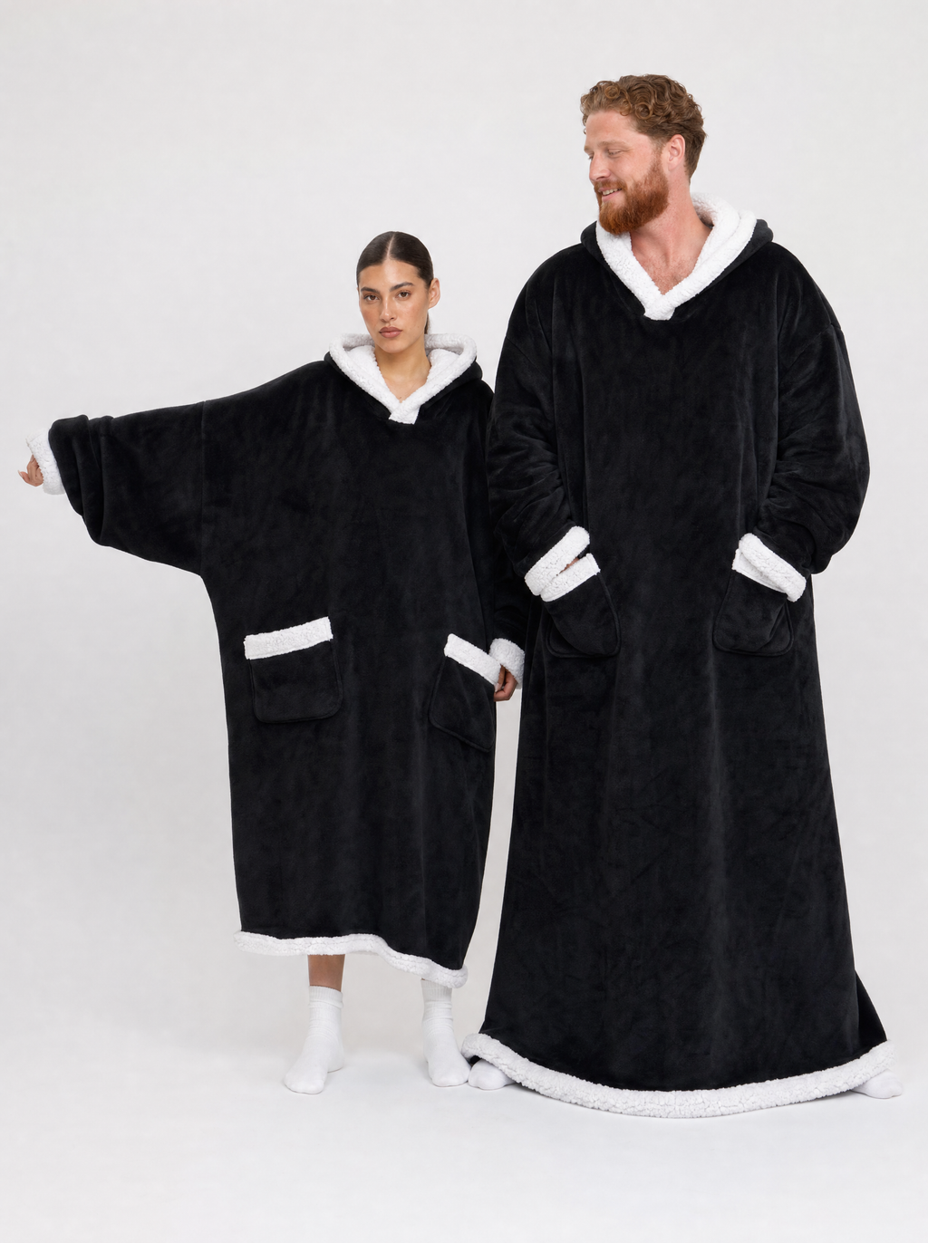 Both lengths of the Black robe shown together