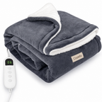 Cozella Heated Throw in Charcoal with handheld controller