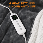 Controller close up showing six heat settings and four hour auto off